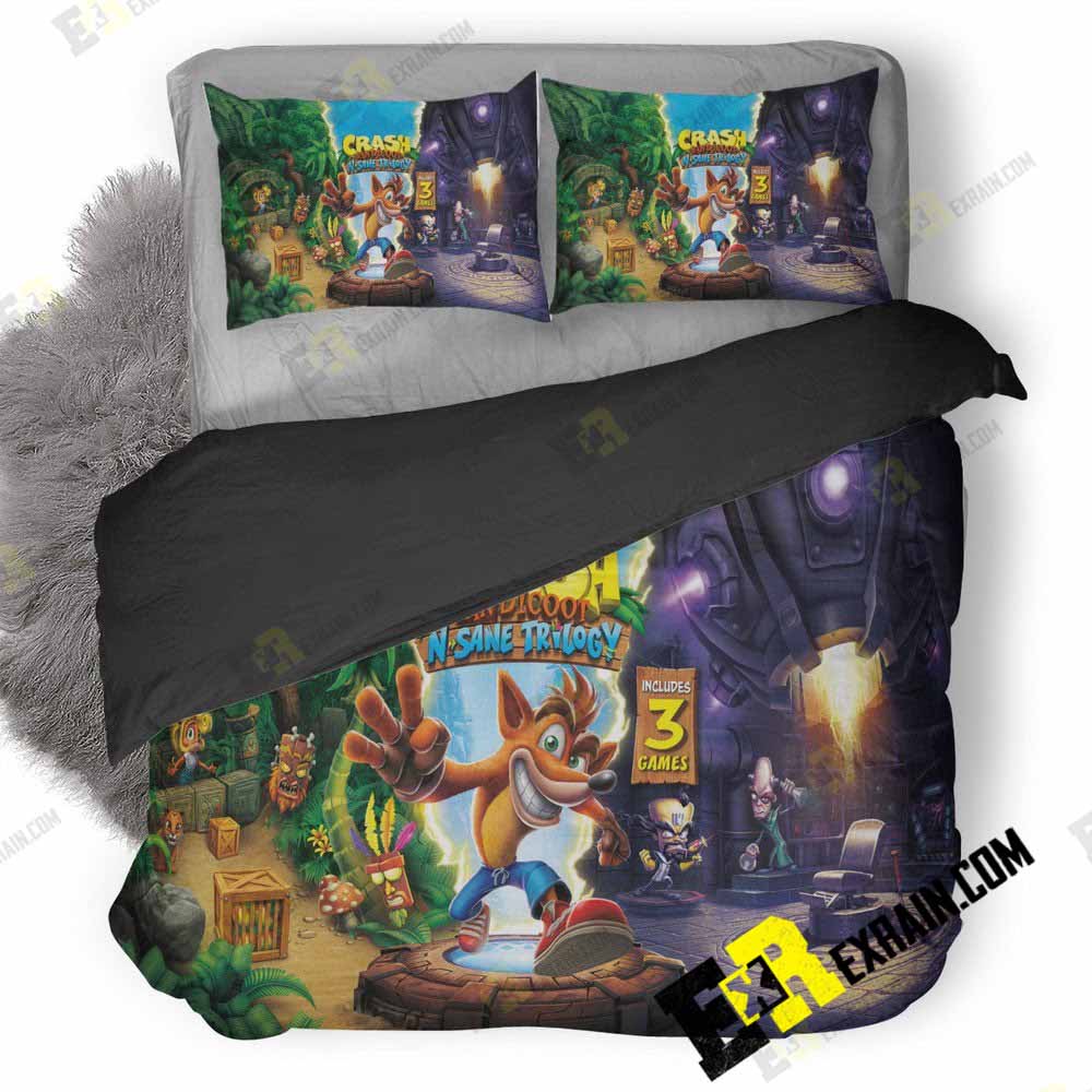 Crash Bandicoot Sane Trilogy Ah 3D Customized Duvet Cover Bedding Set