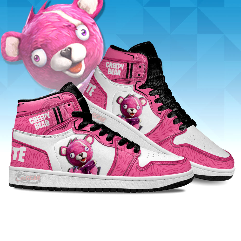 Creepy Bear Skin Fortnite JD Sneakers Shoes For Fans, Air Jordan Hightop