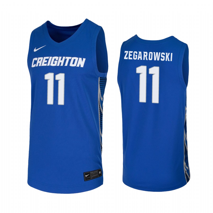 Creighton Bluejays Marcus Zegarowski Royal College Jersey