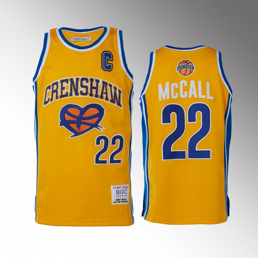 Crenshaw McCall Love Jersey 22 Yellow