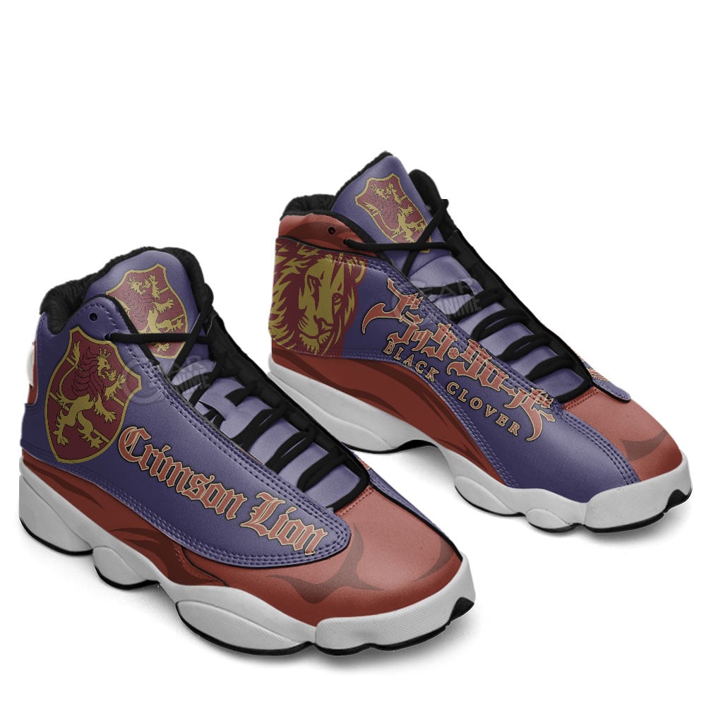 Crimson Lion JD13 Sneakers Black Clover Custom Anime Shoes
