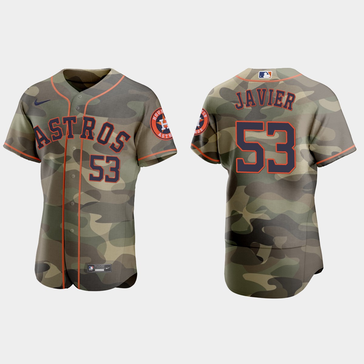 Cristian Javier Houston Astros 2021 National Armed Forces Day Jersey - Camo