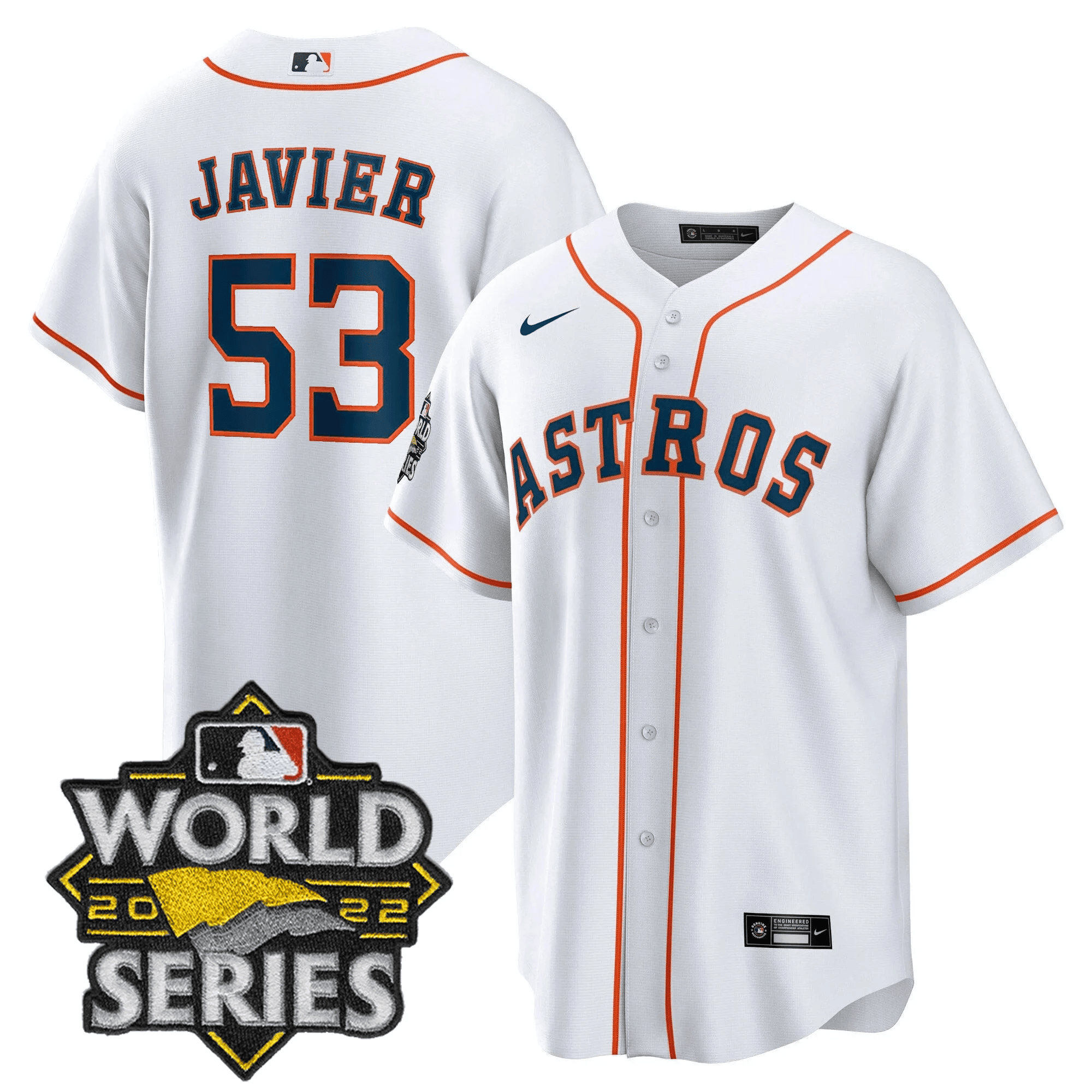 Cristian Javier Men's Houston Astros 2022 World Series Player Cool Home Jersey - All Stitched