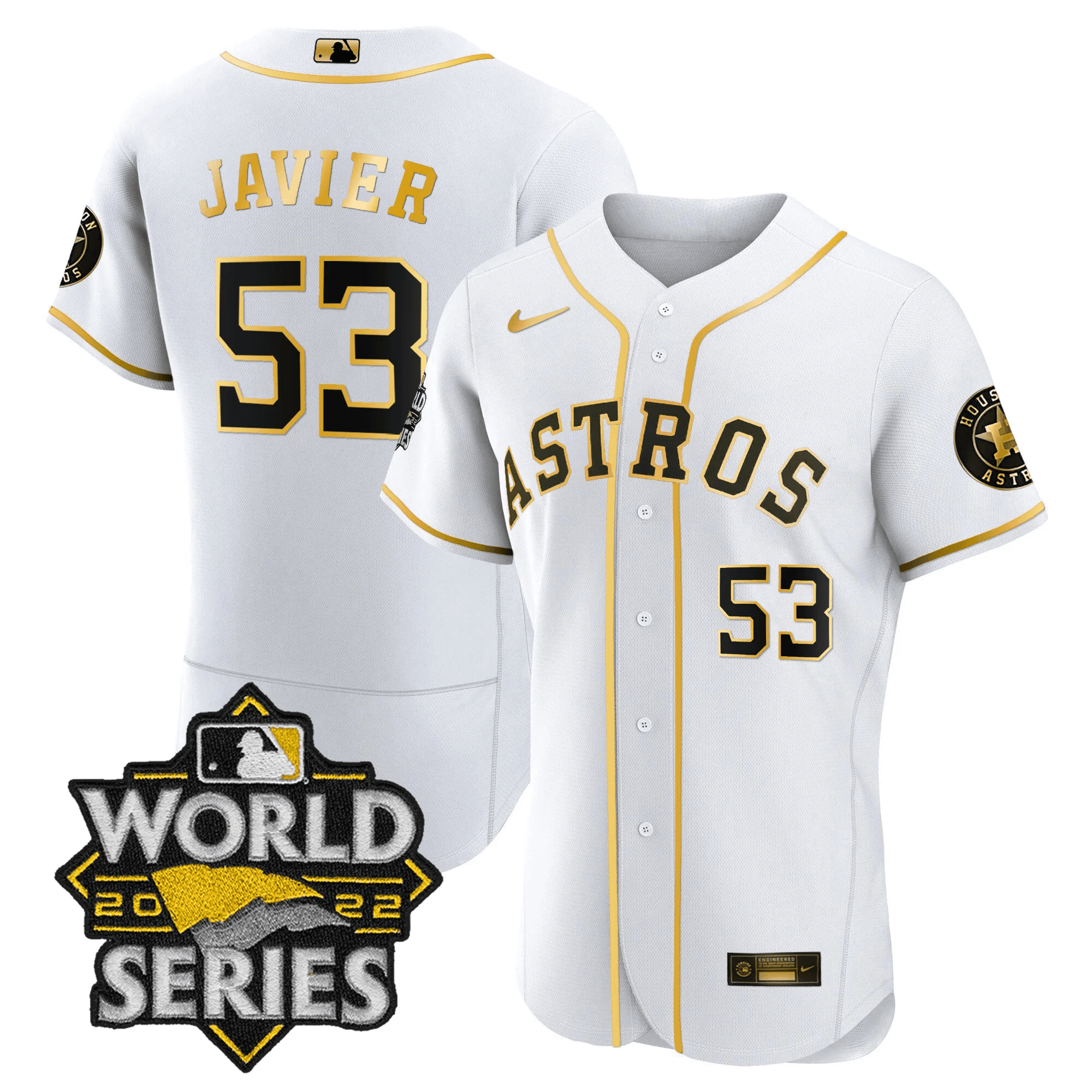 Cristian Javier Men's Houston Astros 2022 World Series Player Flex White Jersey - All Stitched