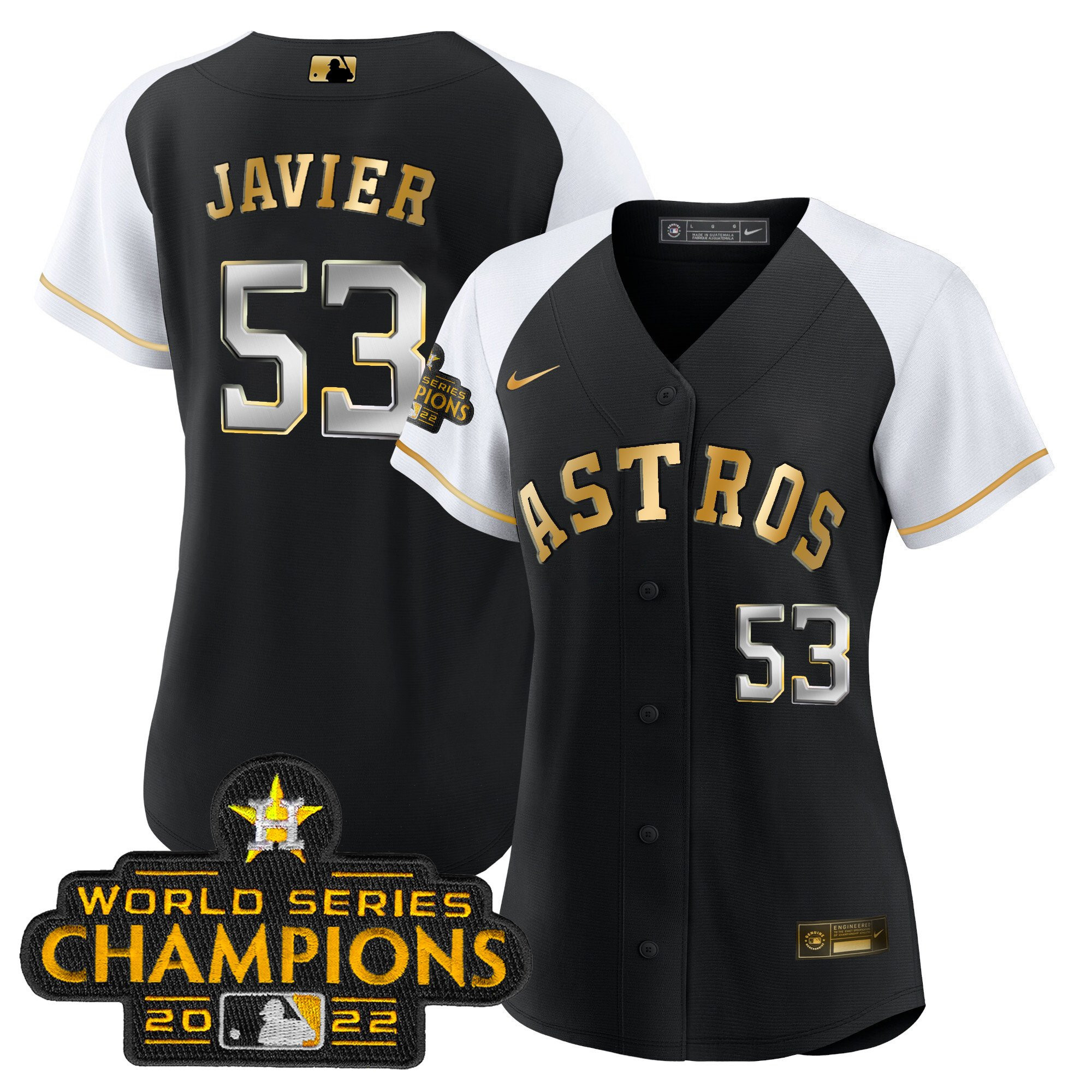 Cristian Javier Women's Houston Astros 2023 Gold Rush Collection Alternate Jersey - All Stitched