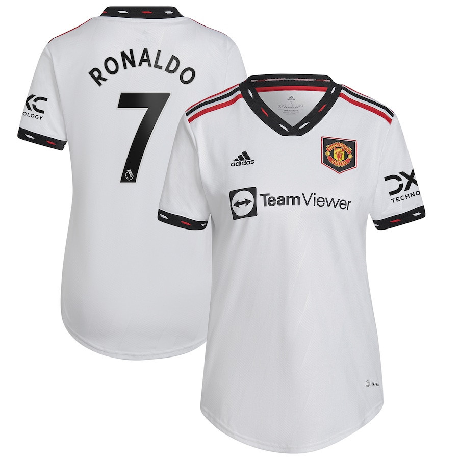 Cristiano Ronaldo 7 Manchester United Women 2022/23 Away Soccer Jersey – White