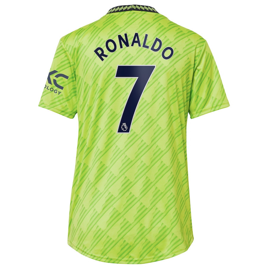 Cristiano Ronaldo 7 Manchester United Women’s 2022/23 Third Player Soccer Jersey – Neon Green
