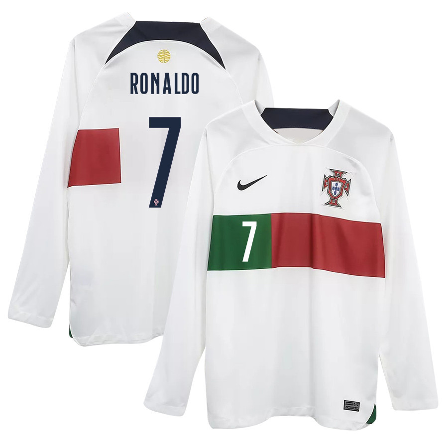 Cristiano Ronaldo 7 Portugal 2022-23 Away Men Long Sleeve Soccer Jersey National Team World Cup Qatar
