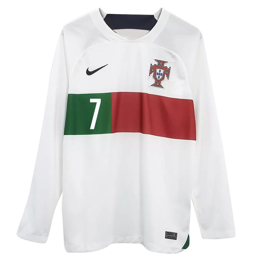 Cristiano Ronaldo 7 Portugal 2022-23 Away Men Long Sleeve Soccer Jersey National Team World Cup Qatar