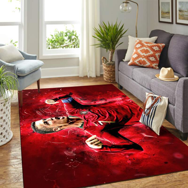 Cristiano Ronaldo Seleccion De Portugal Carpet Floor Area Rectangle Rug