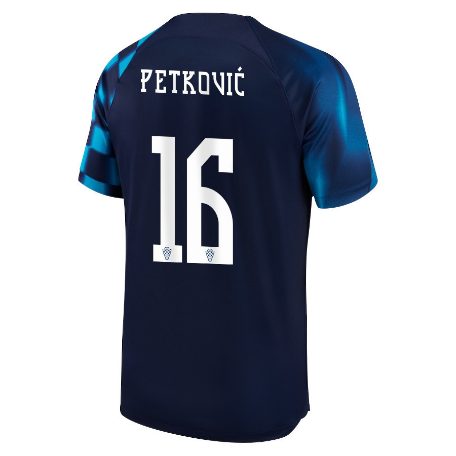 Croatia National Team 2022-23 Qatar World Cup Bruno Petkovic 16 – Away Men Soccer Jersey