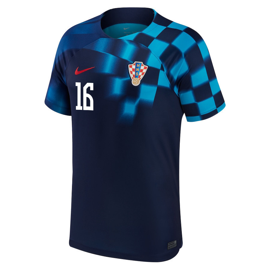 Croatia National Team 2022-23 Qatar World Cup Bruno Petkovic 16 – Away Men Soccer Jersey