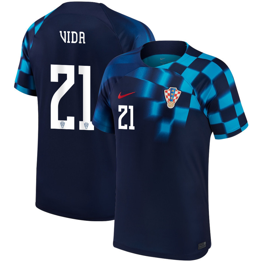 Croatia National Team 2022-23 Qatar World Cup Domagoj Vida 21 – Away Men Soccer Jersey