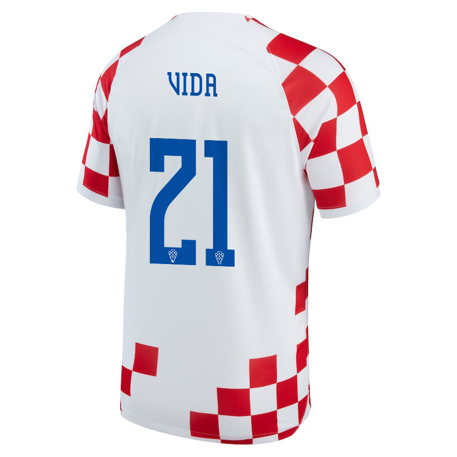 Croatia National Team 2022-23 Qatar World Cup Domagoj Vida 21 Home Soccer Jersey –