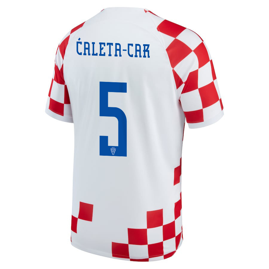 Croatia National Team 2022-23 Qatar World Cup Duje Caleta-Car 5 Home Soccer Jersey –