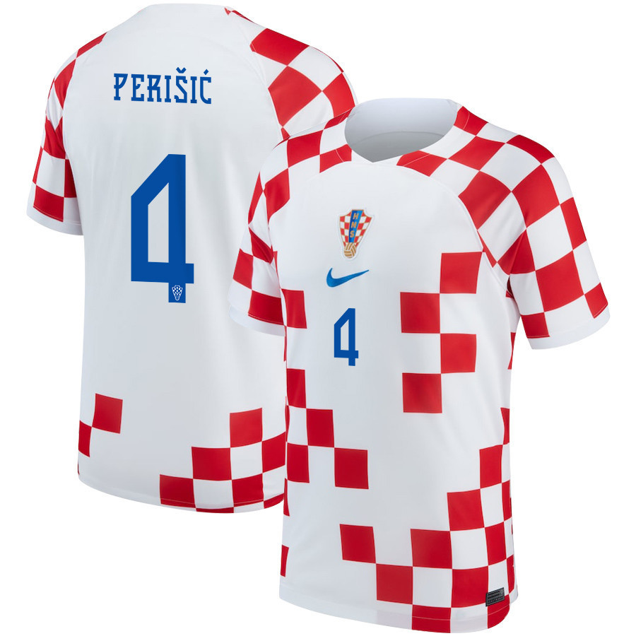 Croatia National Team 2022-23 Qatar World Cup Ivan Perisic 4 Home Soccer Jersey –