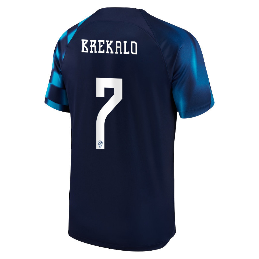 Croatia National Team 2022-23 Qatar World Cup Josip Brekalo 7 – Away Men Soccer Jersey