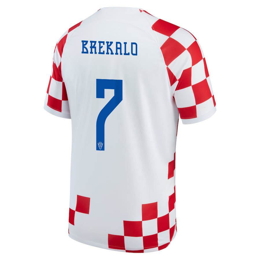 Croatia National Team 2022-23 Qatar World Cup Josip Brekalo 7 Home Soccer Jersey –