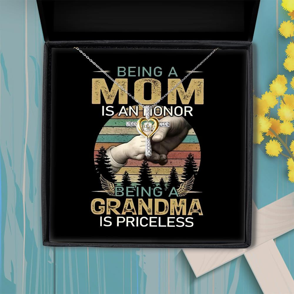 Cross Dancing Necklace Being A Mom Is An Honor Being Grandma Is Priceless Gift For Mom