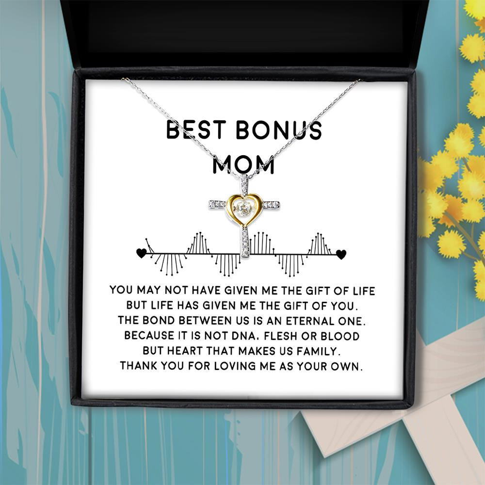 Cross Dancing Necklace Bonus Mom Thank You For Loving Me As Your Own Gift For Mom