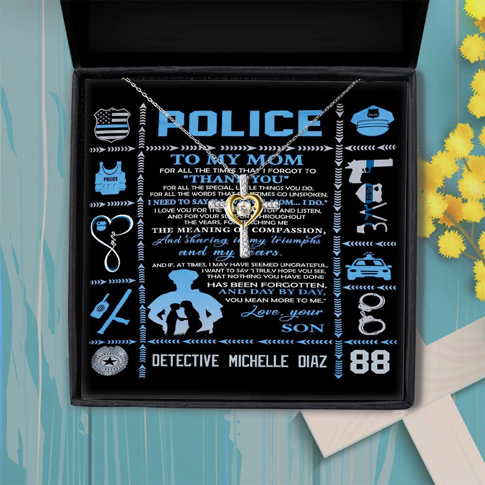 Cross Dancing Necklace Police Mom I Need To Say I Love You I Do Custom Name And Number Gift For Mom