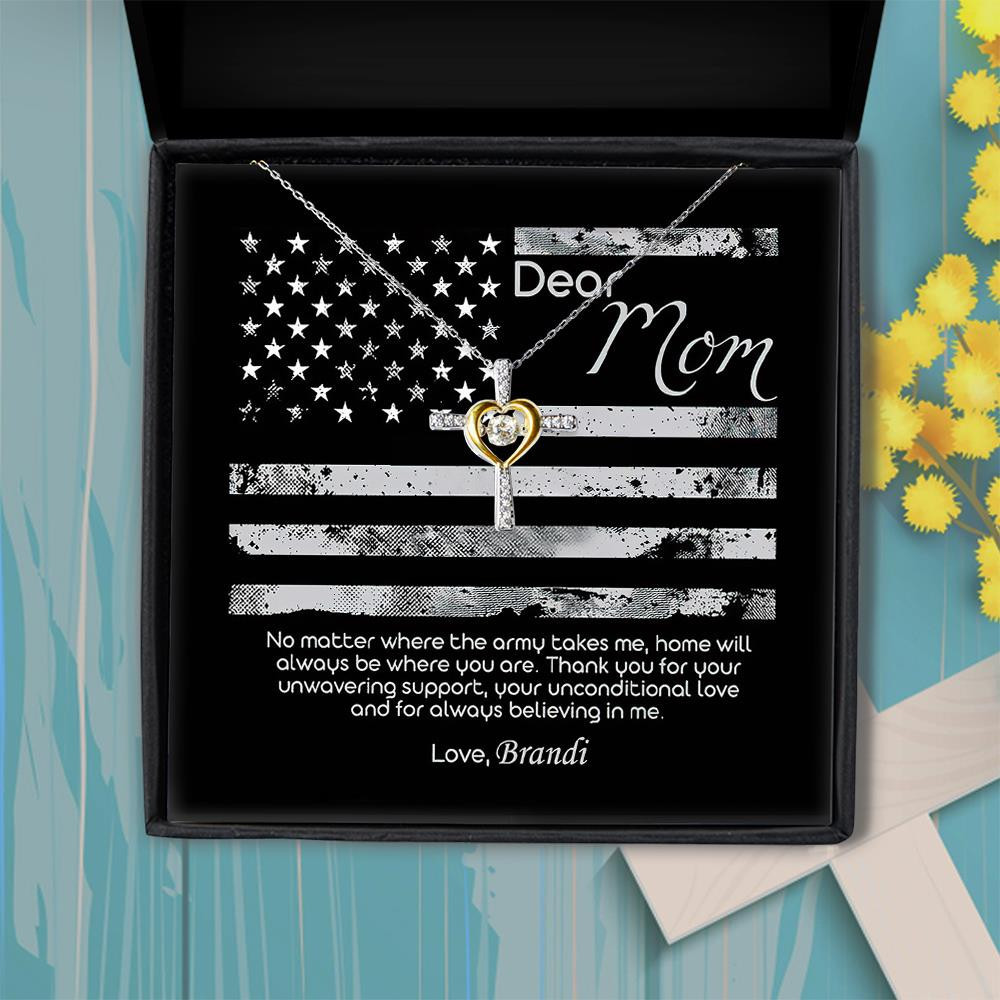 Cross Dancing Necklace Thank You For Your Unwavering Support Custom Name Gift For Mom
