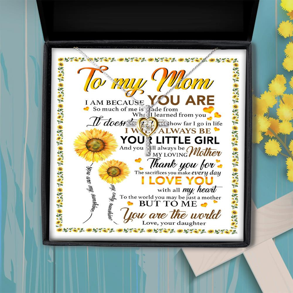 Cross Dancing Necklace The Sacrifices You Make Every Day Love You Daughter Gift For Mom