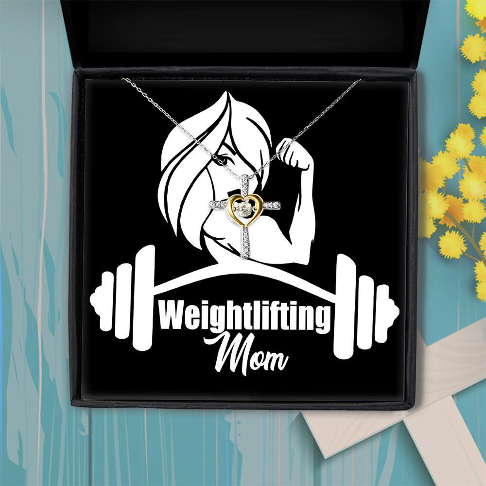 Cross Dancing Necklace Weightlifting Mom Fitness Funny Can Lift Gift For Mom