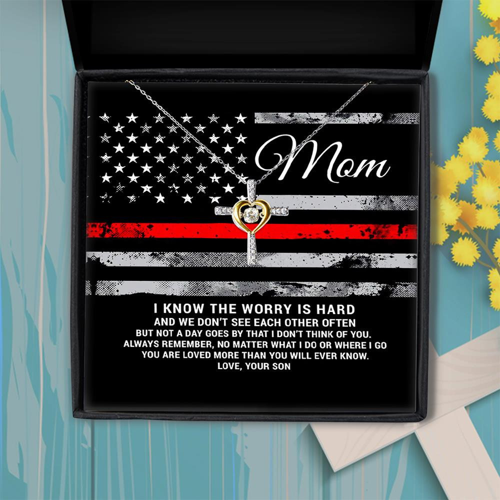 Cross Dancing Necklace You Are Loved More Than You Will Ever Know Son Gift For Mom