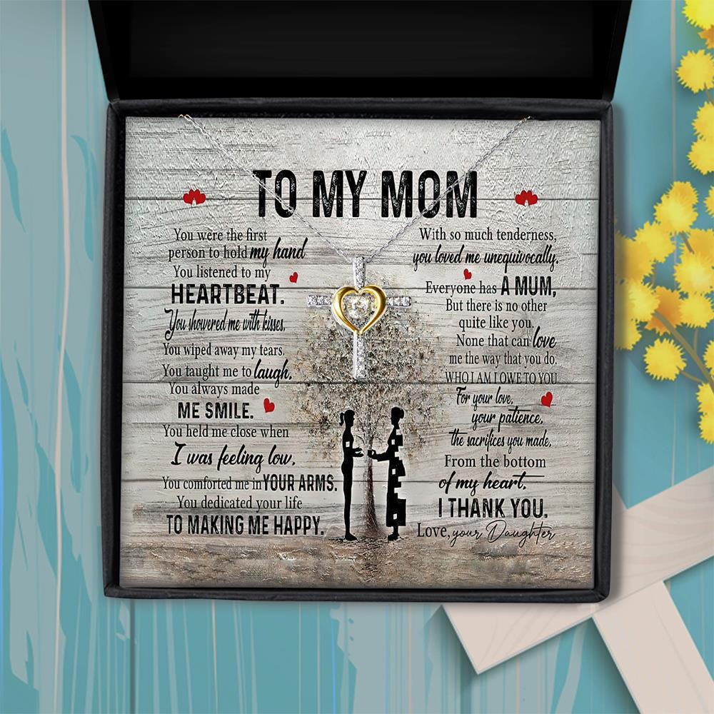 Cross Dancing Necklace You Listened To My Heartbeat Making Me Happy Daughter Gift For Mom