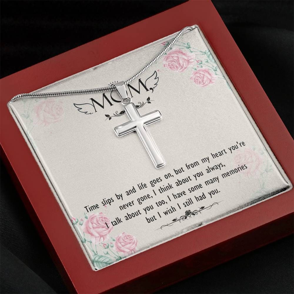 Cross Necklace Gift For Mom I Wish I Still Had You