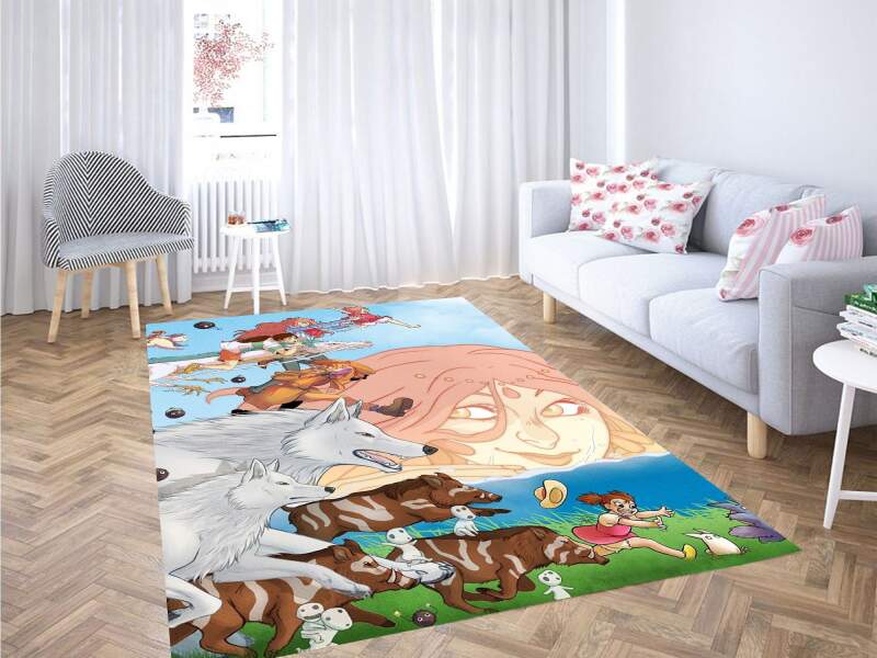 Crossover Spirited Away And Ghibli Carpet Rectangle Rug