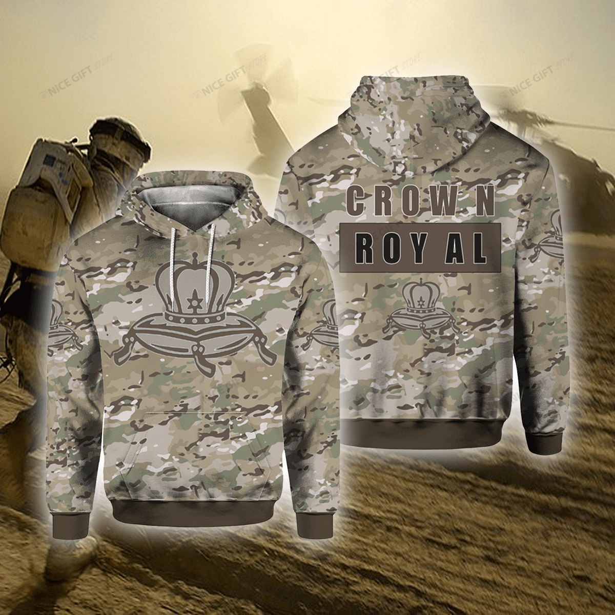 Crown Royal Camouflage 3D Hoodie Gift For Fans
