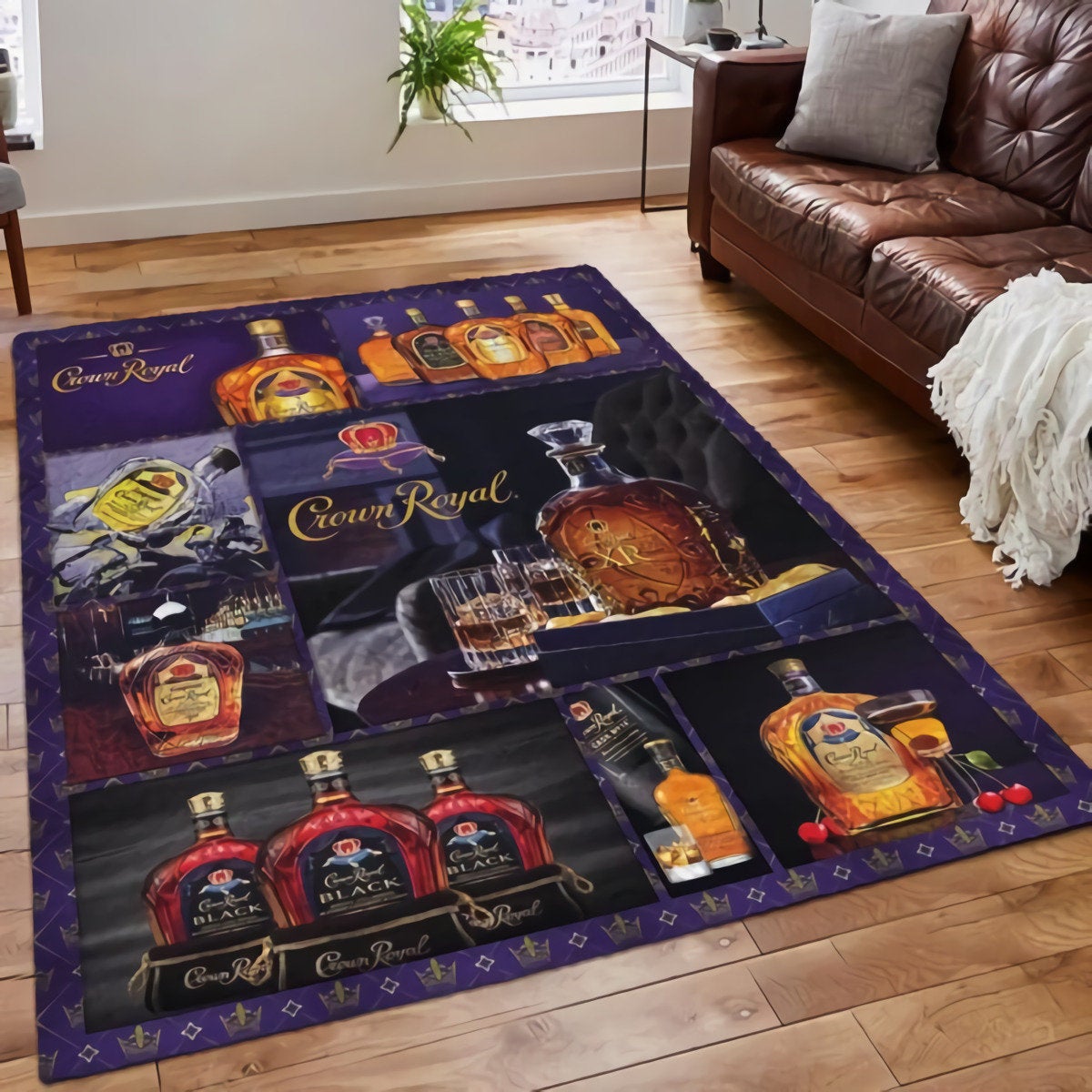 Crown Royal Floor Love Drinking Whisky Decorative Rectangle Rug