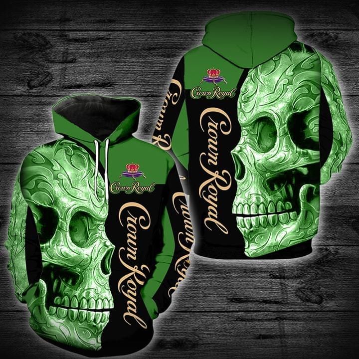 Crown royal skull printed 3D Hoodie