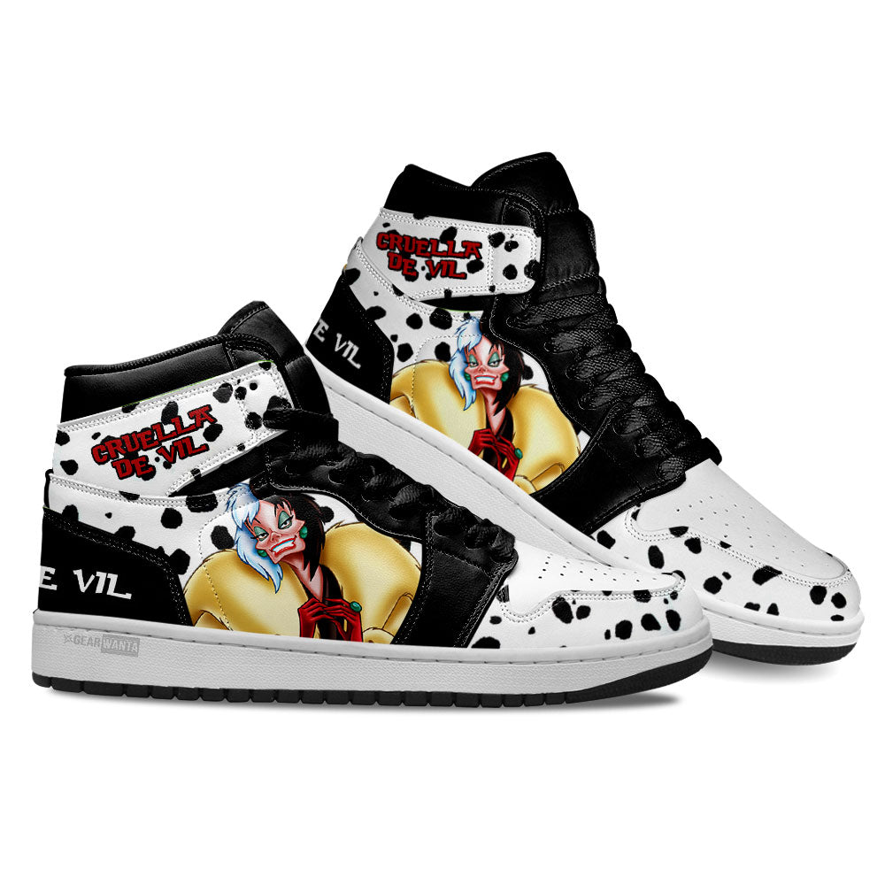 Cruella De Vil J1 Shoes For Cartoon Fans Sneakers, Air Jordan Hightop