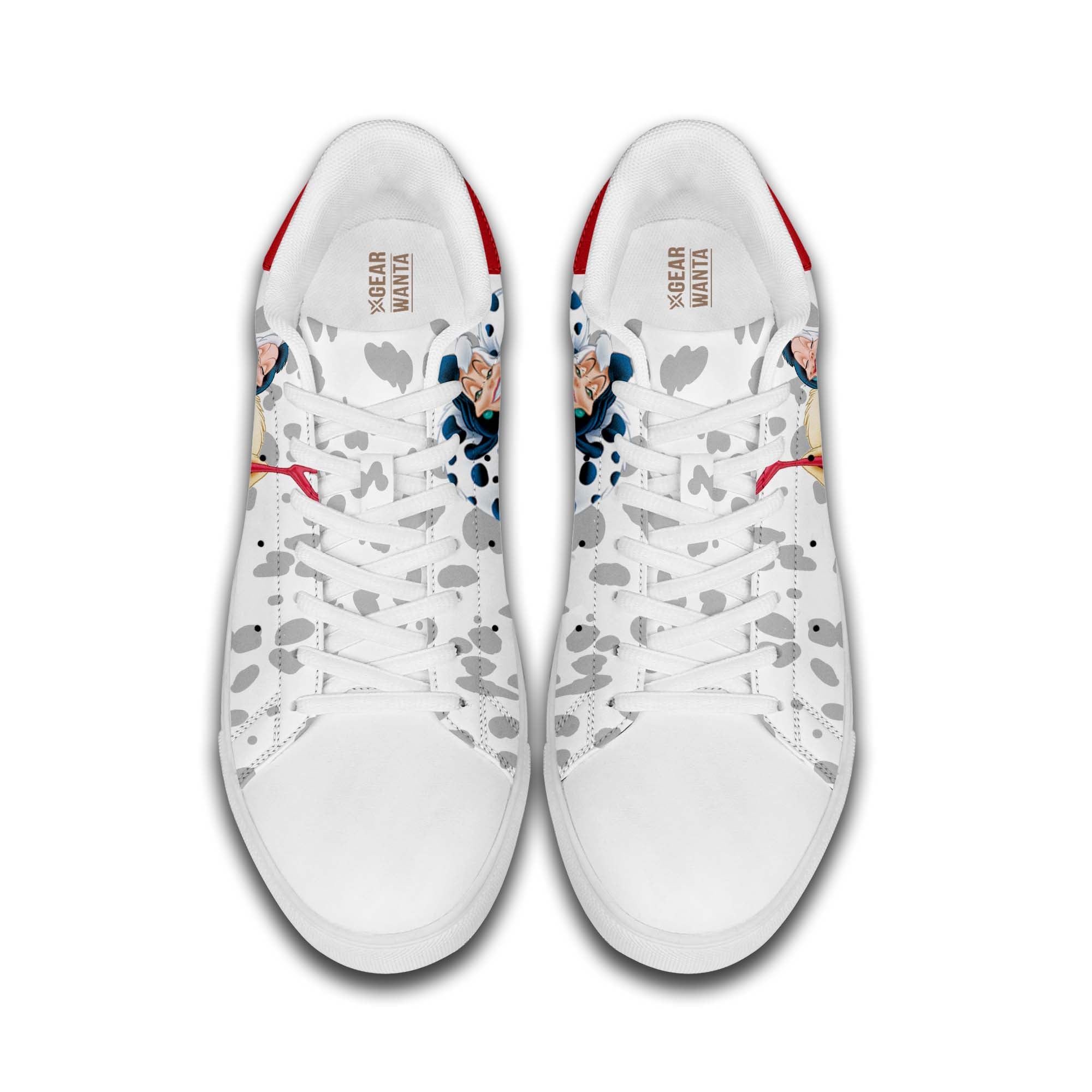 Cruella De Vil Skate Shoes Custom The Hundred and One Dalmatians Cartoon Sneakers