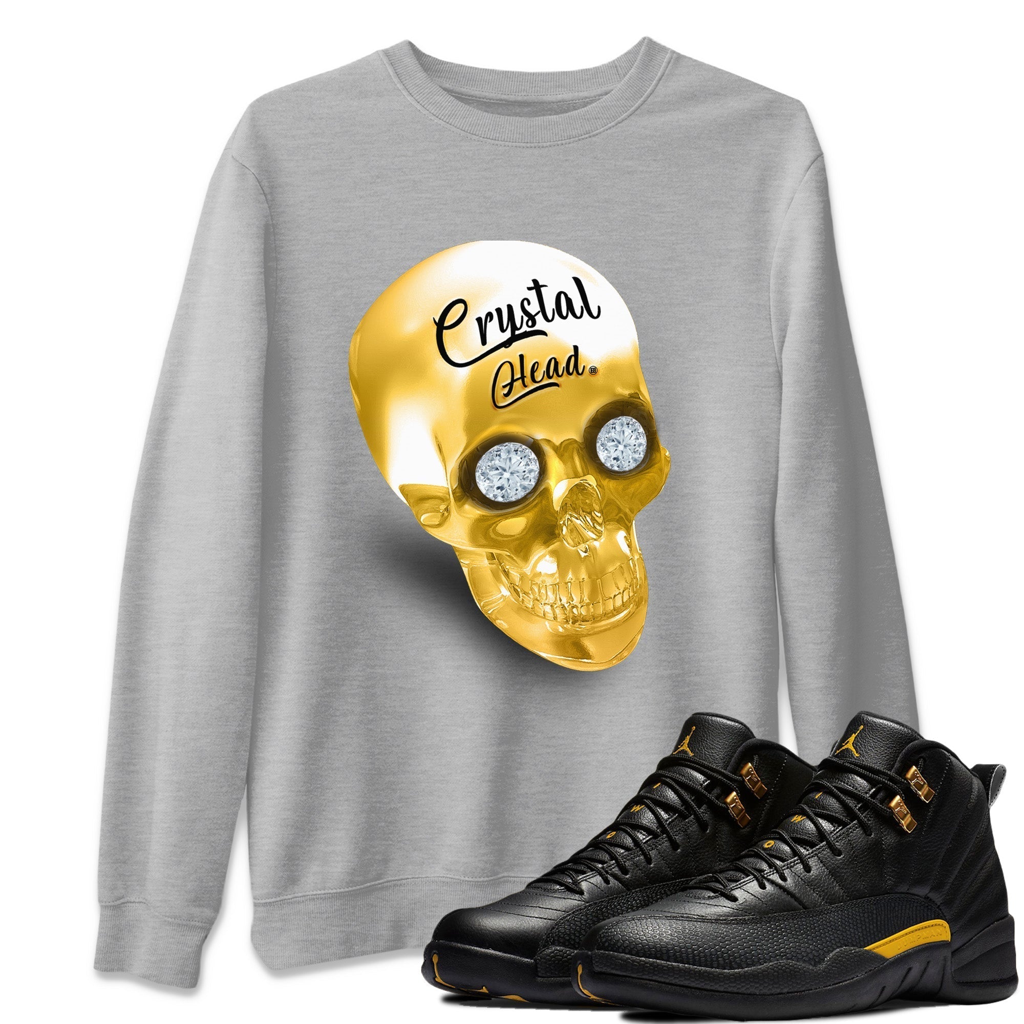 Crystal Head Unisex Sweater – Air Jordan 12 Black Taxi, Sneakers Matching Sweater