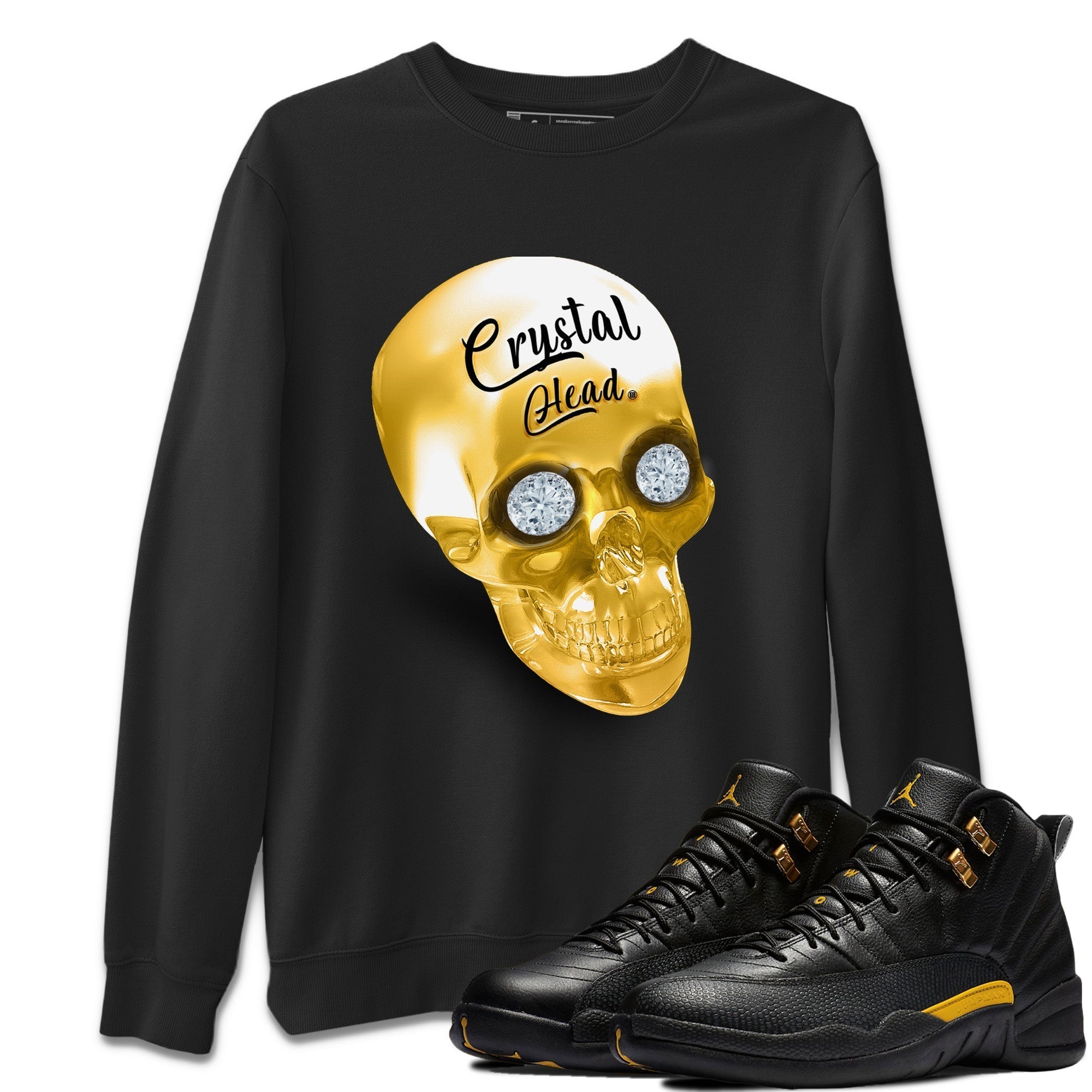 Crystal Head Unisex Sweater – Air Jordan 12 Black Taxi, Sneakers Matching Sweater
