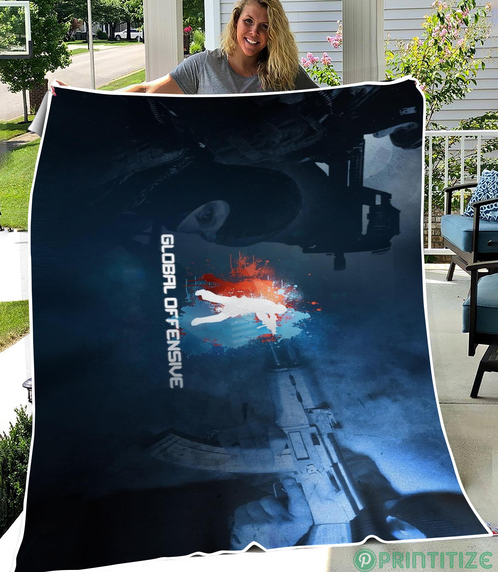 CS GO Background Fleece Blanket