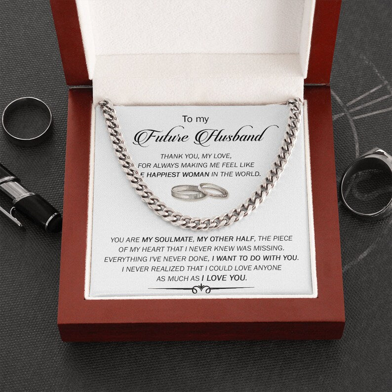 Cuban Link Chain Necklace for My Future Husband, You Are My Soulmate, My Other Half, Future Husband Gift Ideas
