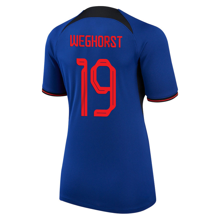 Cup Wout Weghorst 19 Netherlands National Team 2022-23 Qatar World Cup Women Soccer Jersey – Away