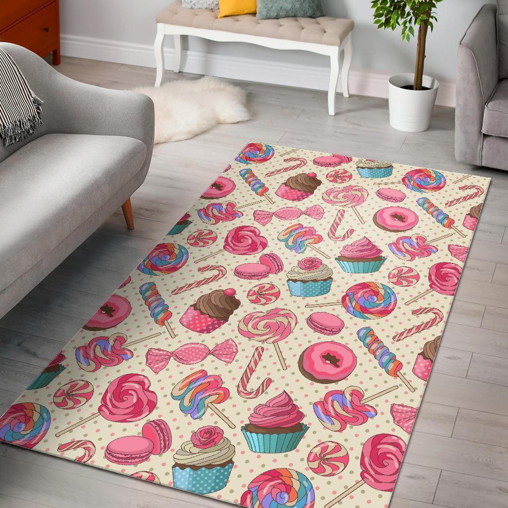 Cupcake Dessert Pattern Print Area Limited Edition Rectangle Rug