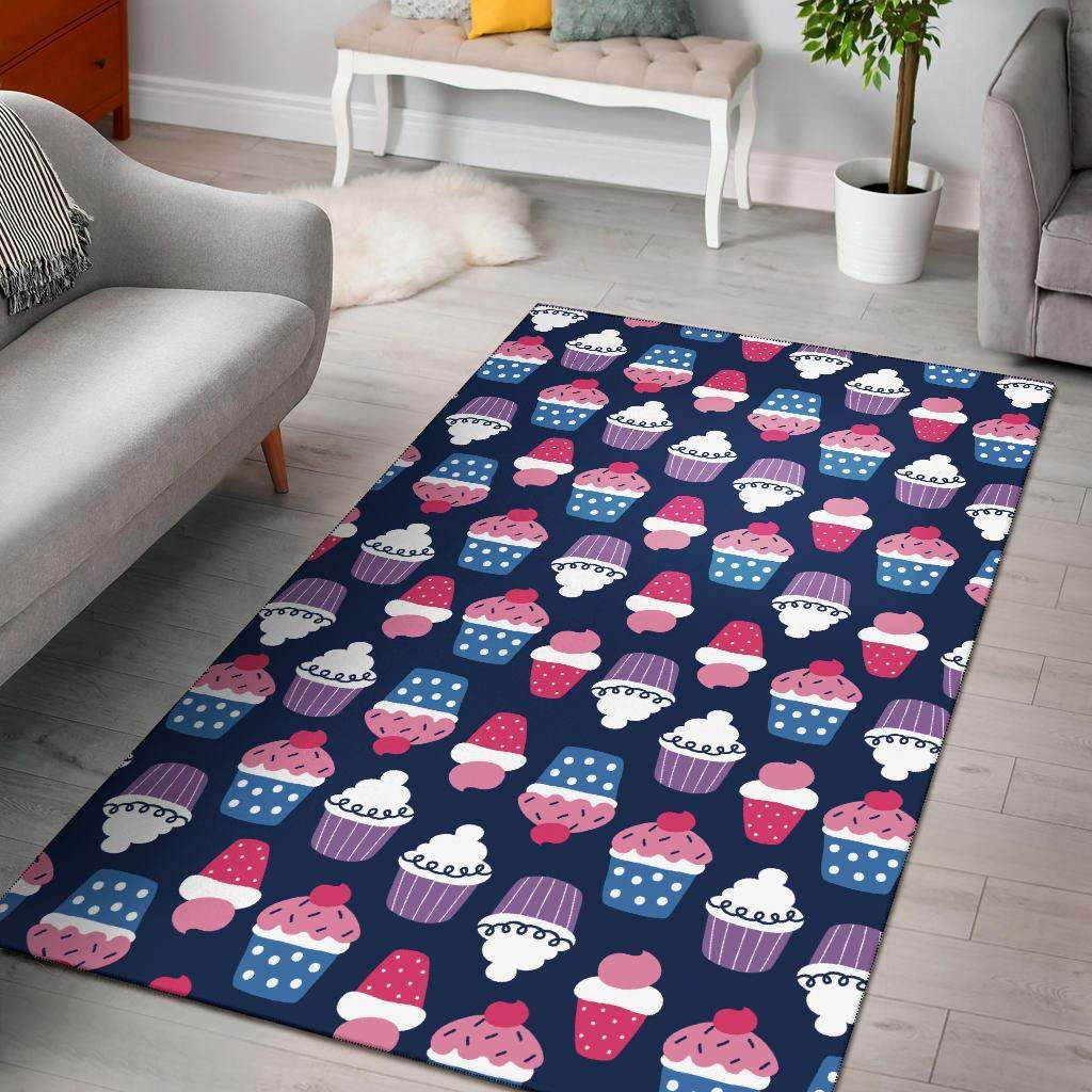 Cupcake Pattern Print Design Limited Edition Rectangle Rug