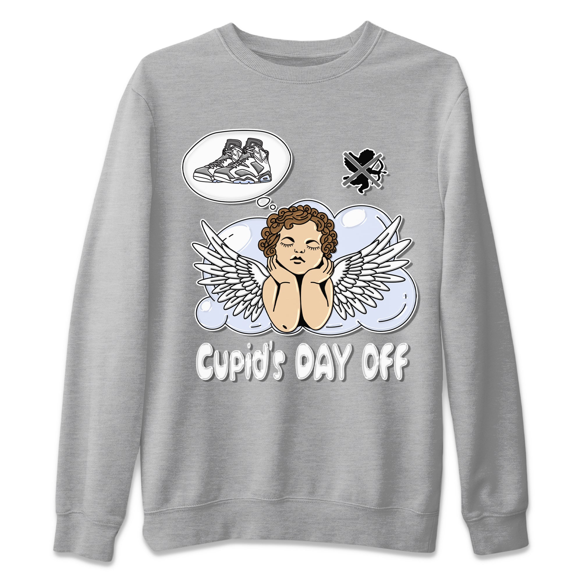 Cupids Day Off Unisex Sweater – Air Jordan 6 Cool Grey, Sneakers Matching Sweater