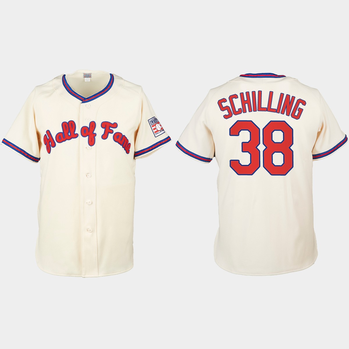 Curt Schilling 2022 Hall of Fame Jersey - Cream