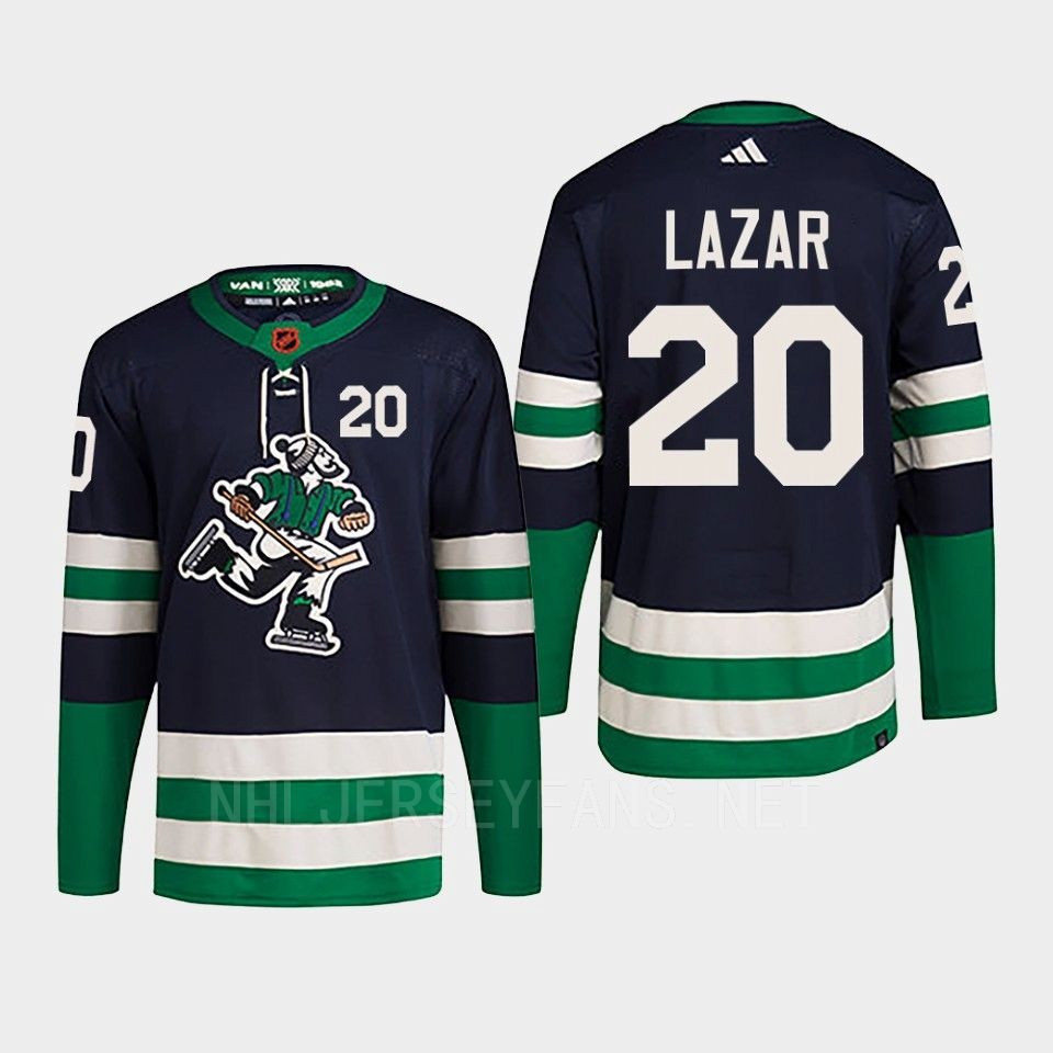 Curtis Lazar 20 Reverse Retro 2.0 2022 Vancouver Canucks Navy Stitched Jersey Primegreen