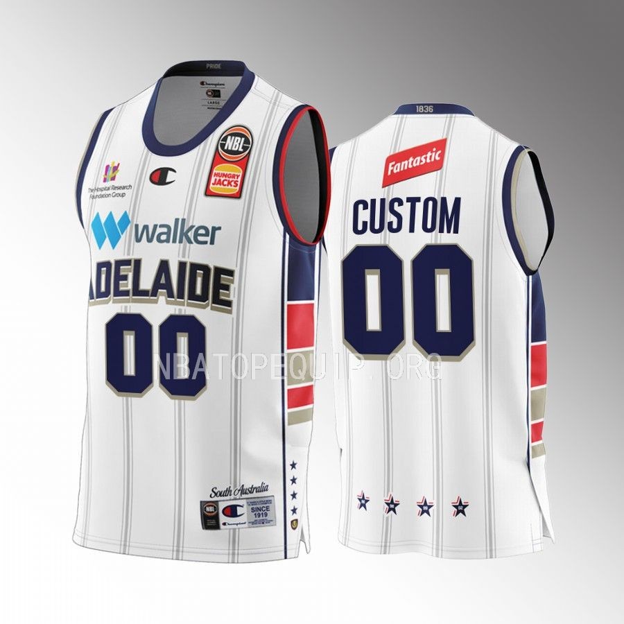 Custom #00 Adelaide 36ers 2022-23 Away White Jersey NBL
