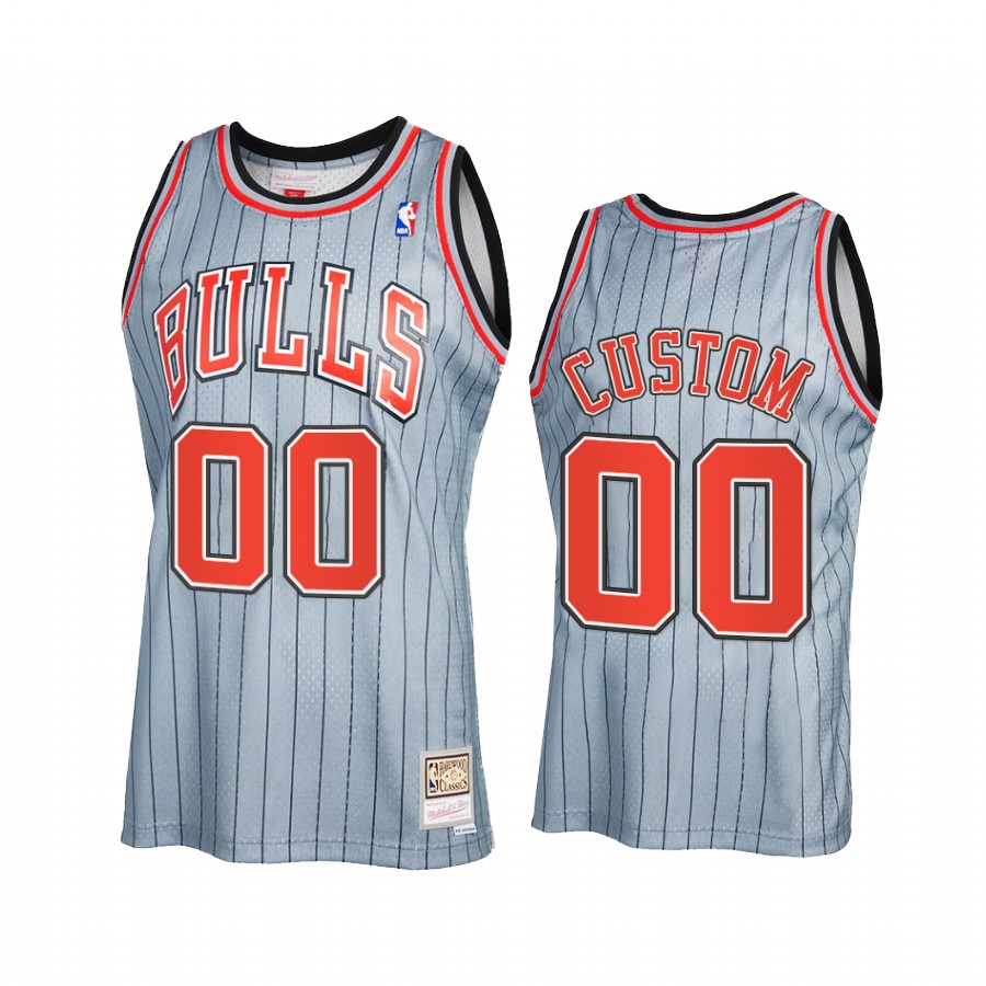 Custom #00 Chicago Bulls 2021 Reload 2.0 Jersey Gray
