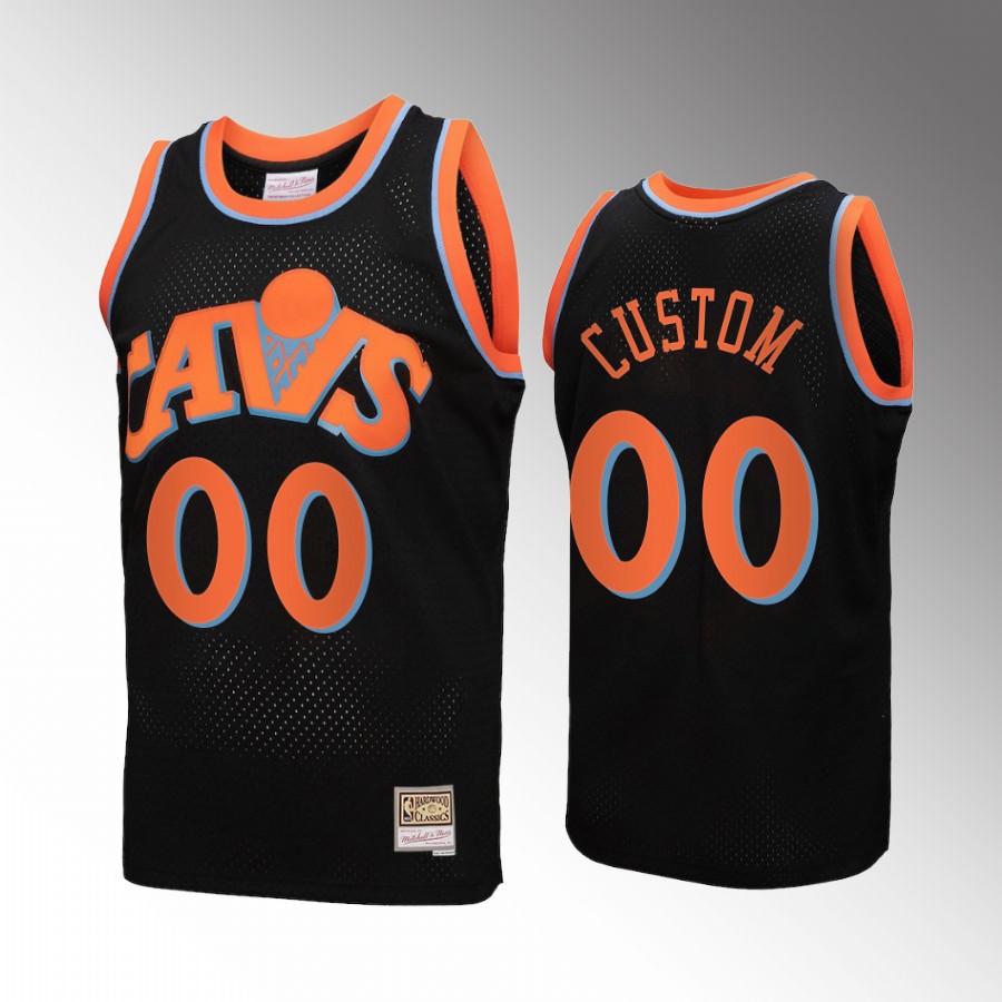 Custom #00 Cleveland Cavaliers Reload 3.0 Black Mitchell Ness Jersey
